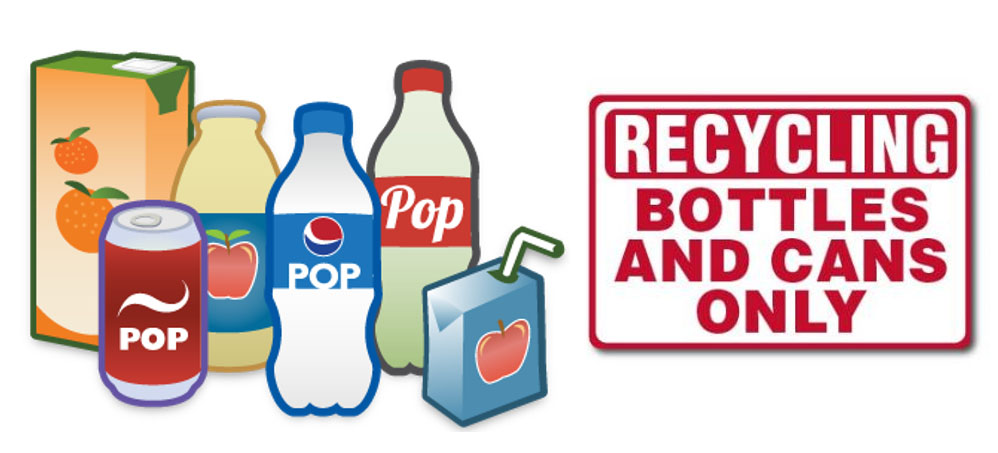 Refundables - Recycleing bottles and cans only pop juice containers.jpg
